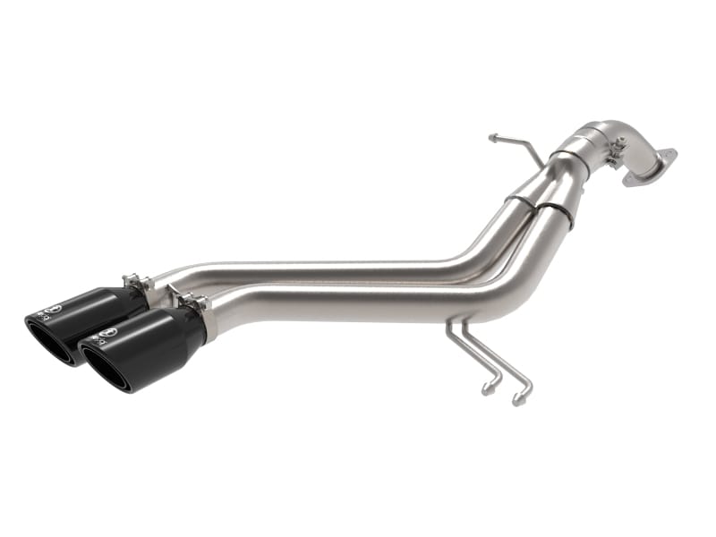 aFe — Takeda 3 IN to 2-1/2 IN 304 Stainless Steel Axle-Back Exhaust w/ Black Tip