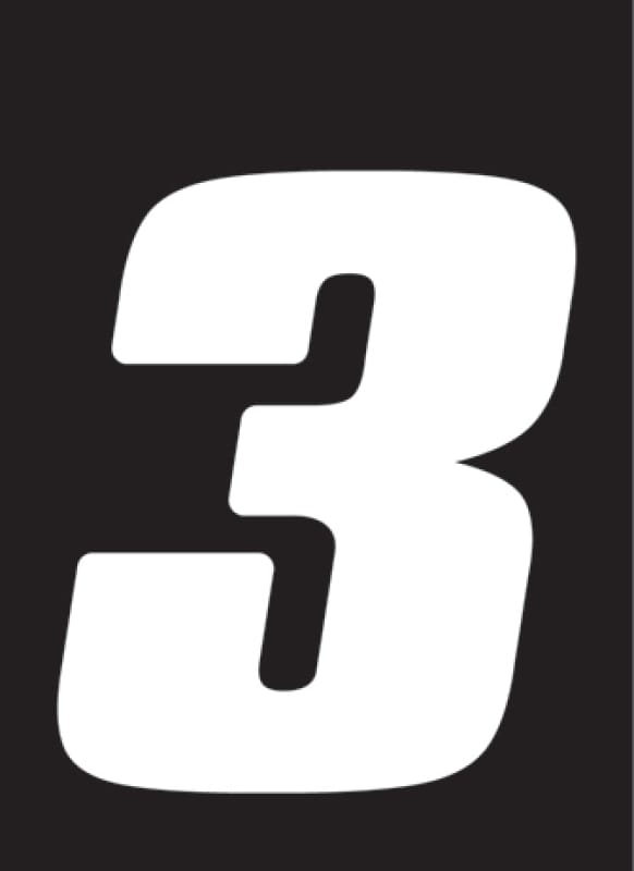 Hardline — Hardline Dirt Digits 3pk 4 in. - High Gloss Number 3 - White