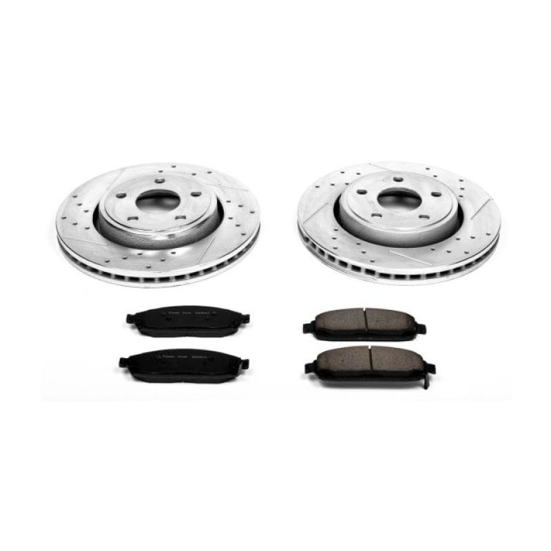 PowerStop — Z23 Daily Driver Carbon-Fiber Ceramic Brake Pad and Drilled & Slotted Rotor Kit