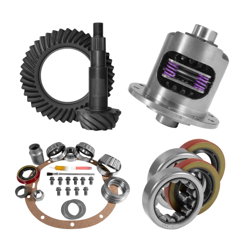 Yukon Gear & Axle — 8.2in. GM 3.73 Rear Ring/Pinion; Install Kit; 28spl Posi; 2.25in. Axle Bearings
8.2" GM 3.73 Rear Ring & Pinion, Install Kit, 28spl Posi, 2.25" Axle Bearings