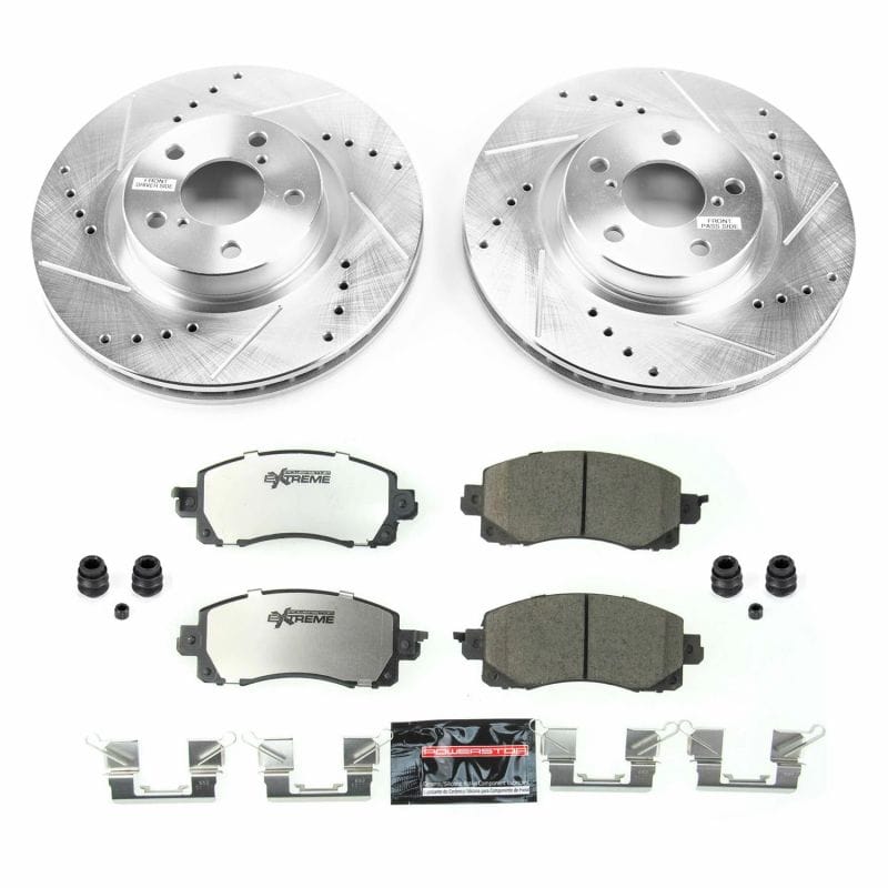PowerStop — Z26 Street Performance Ceramic Brake Pad and Drilled & Slotted Rotor Kit
