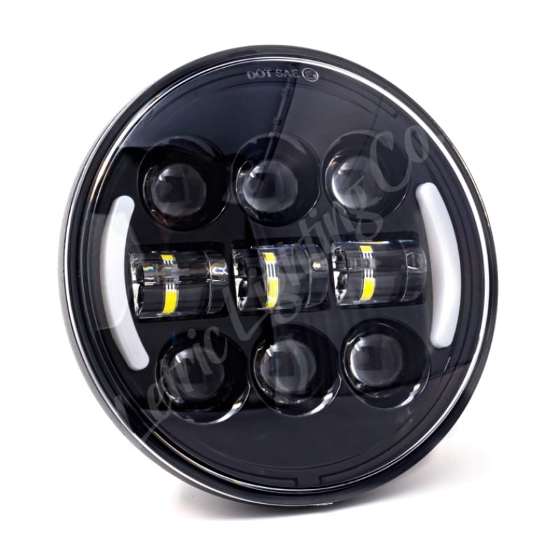 Letric Lighting — 5.75" Deluxe Headlight w/Integrated Switchback Turn Signals, Black