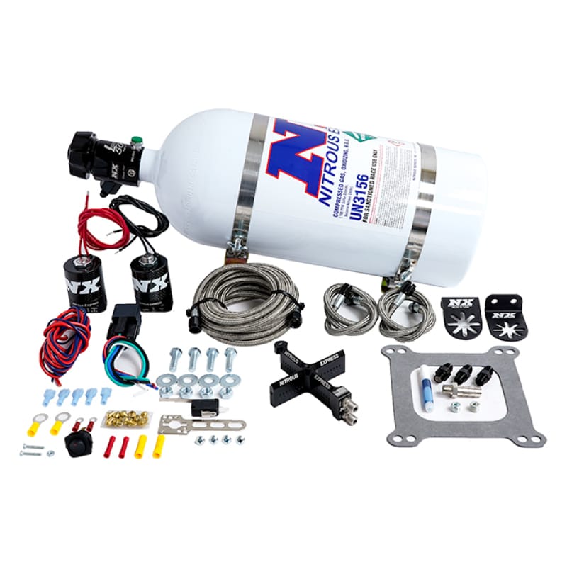 Nitrous Express — 4150 Covert Crossbar Plate System, Stage 6 50-300Hp (10# Bottle)