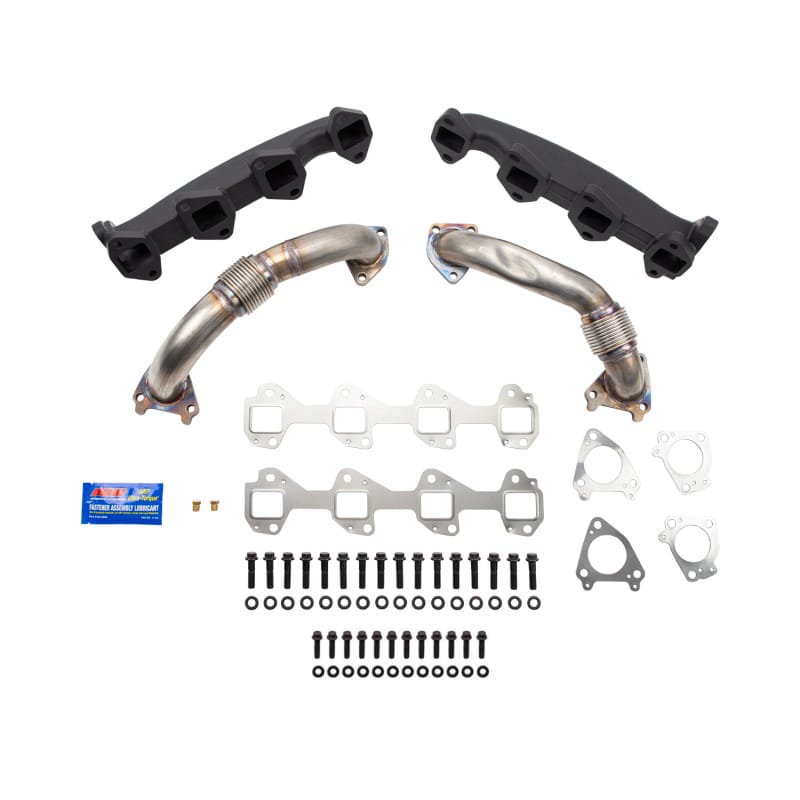 Wehrli — Billet Exh Manifold & Stainless Up Pipe KT w/ Gaskets & Hardware, 01-04 D-Max