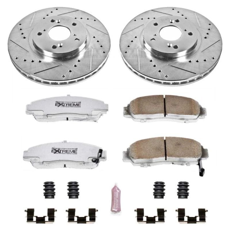 PowerStop — Z26 Street Performance Ceramic Brake Pad and Drilled & Slotted Rotor Kit