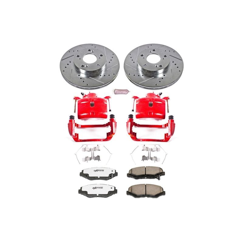 PowerStop — Z26 Street Performance Ceramic Brake Pad, Drilled Slotted Rotor, and Caliper Kit