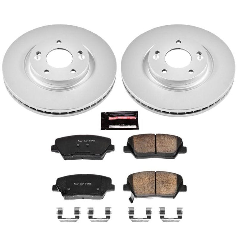 PowerStop — Genuine Geomet Coated Rotor and Low-Dust Ceramic Brake Pad Kit
