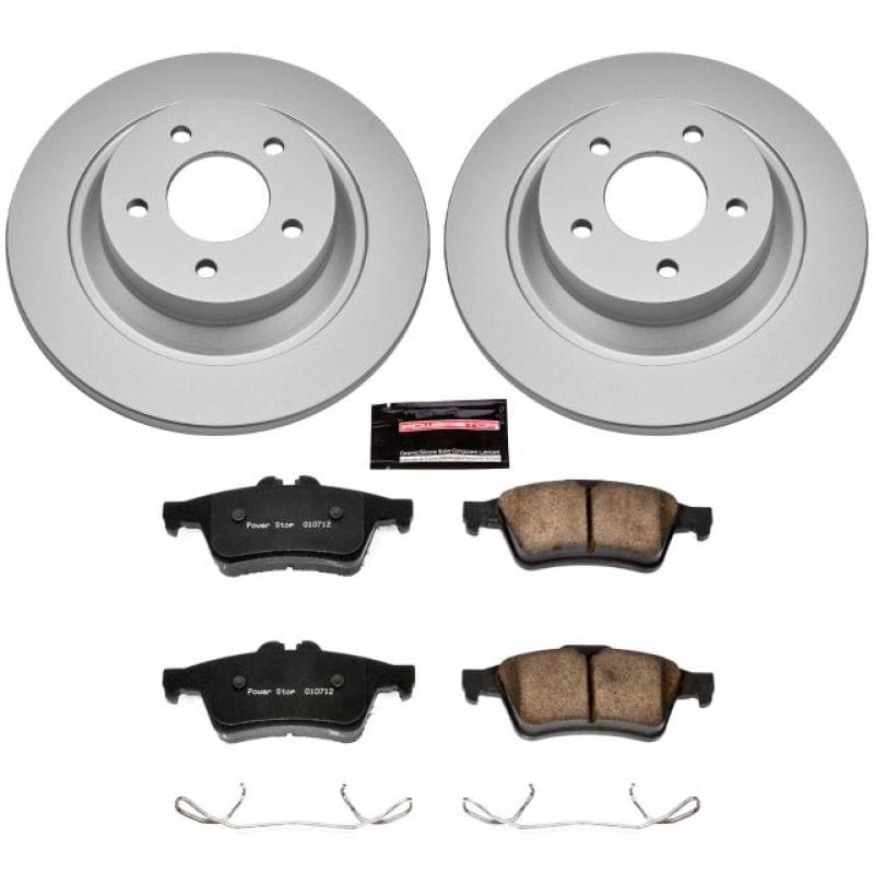 PowerStop — Genuine Geomet Coated Rotor and Low-Dust Ceramic Brake Pad Kit