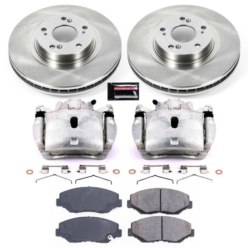 PowerStop — OE Stock Replacement Low-Dust Ceramic Brake Pad, Rotor and Caliper Kit