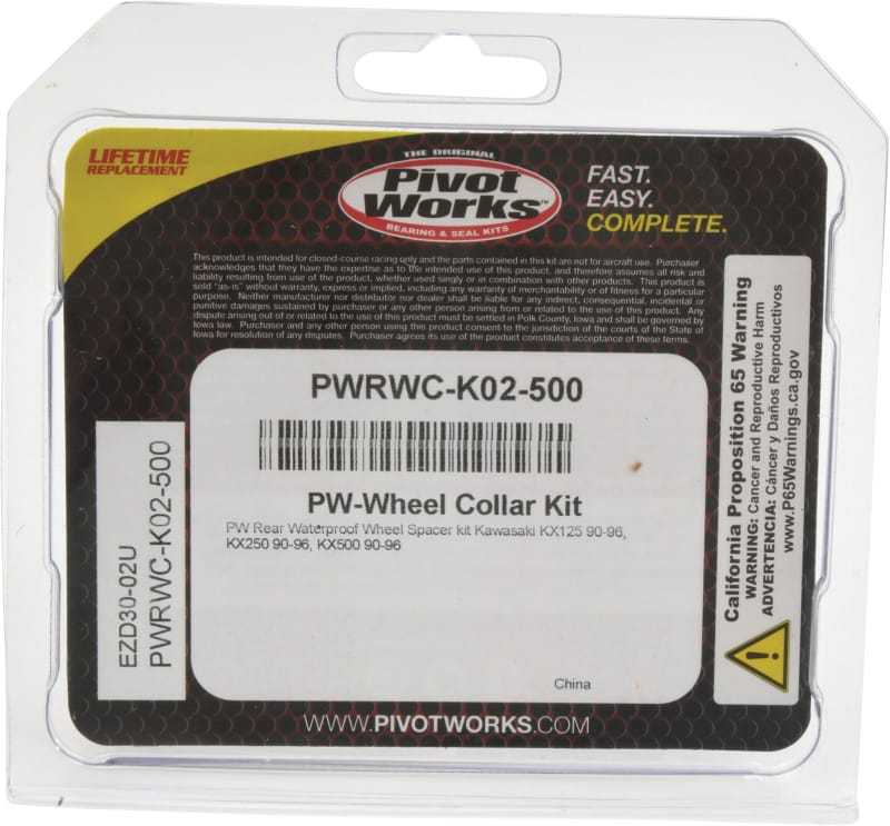 Pivot Works — Pivot Works 90-96 Kawasaki KX125 Rear Waterproof Wheel Spacer Kit