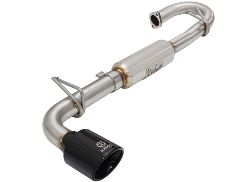 aFe — Takeda 2-1/4 to 2-1/2 IN 304 SS Axle-Back Exhaust System w/Black Tip