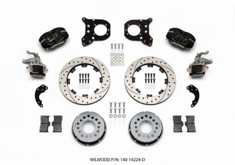 Wilwood — KIT,FDLI/MC4,P-BRAKE,12 BOLT,C-CLIP ELIM 2.91 OFFSET,SRP,BLACK POWDER COAT