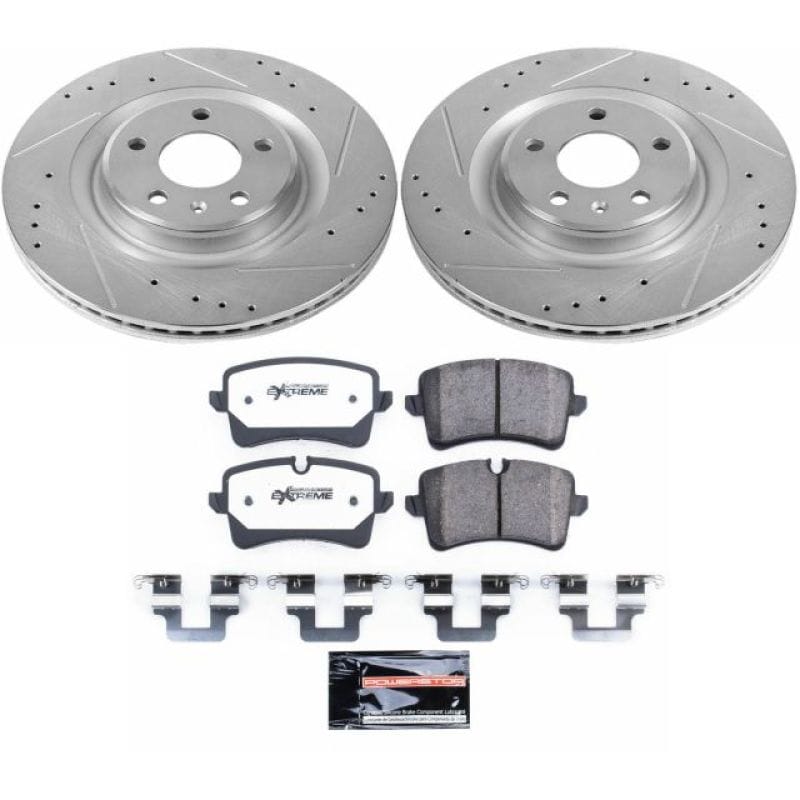 PowerStop — Z26 Street Performance Ceramic Brake Pad and Drilled & Slotted Rotor Kit