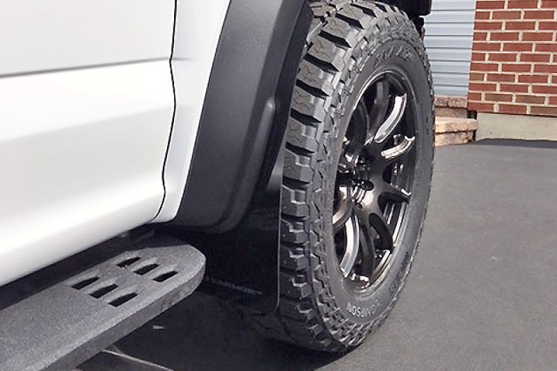 Rally Armor — Rally Armor Ford F-150 mud flaps have entered the pick-up landscape and we thought the truck with Raptor bones this big would need full-coverage flaps to fly through the peaks and valleys of your dail
Black Mud Flap/Dark Grey Logo