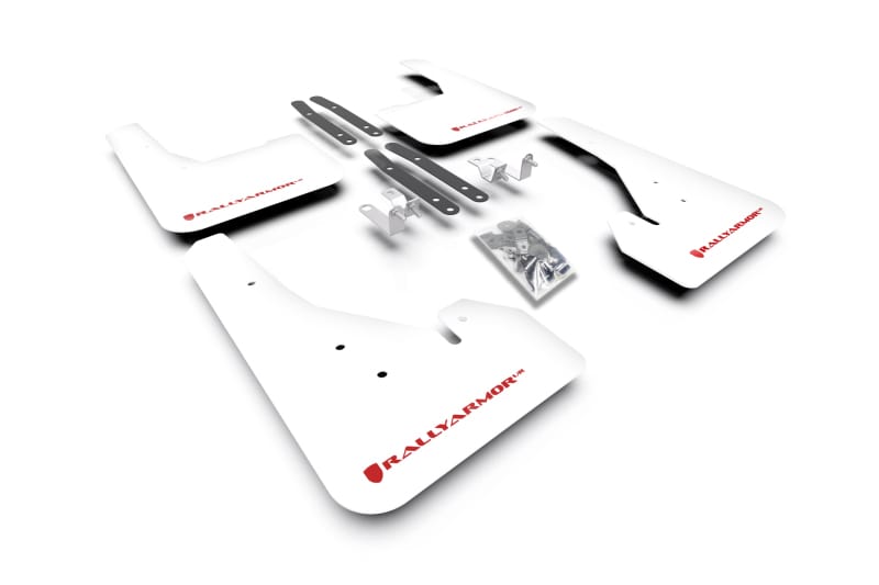 Rally Armor — White Mud Flap/Red Logo