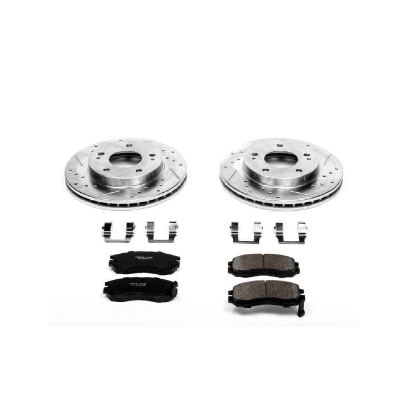 PowerStop — Z23 Daily Driver Carbon-Fiber Ceramic Brake Pad and Drilled & Slotted Rotor Kit