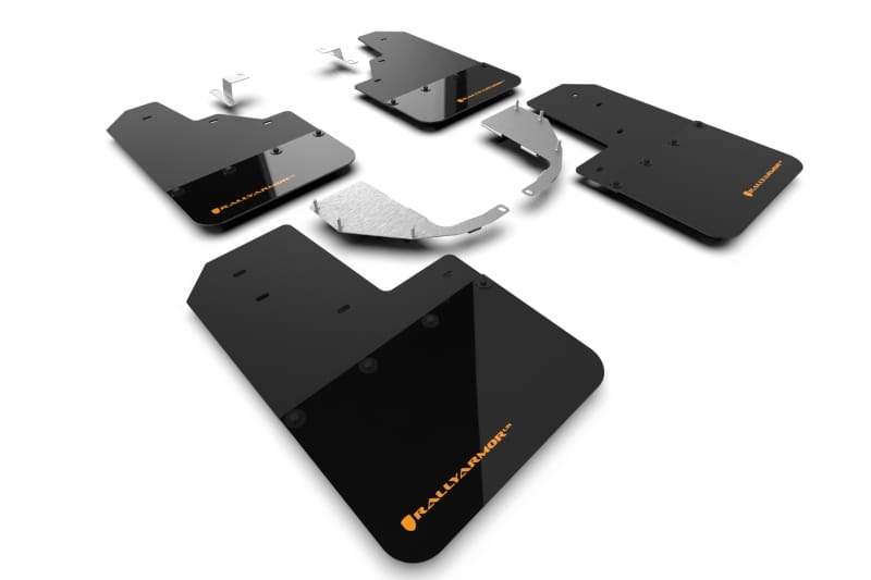 Rally Armor — Black Mud Flap/Cy Orange Logo
