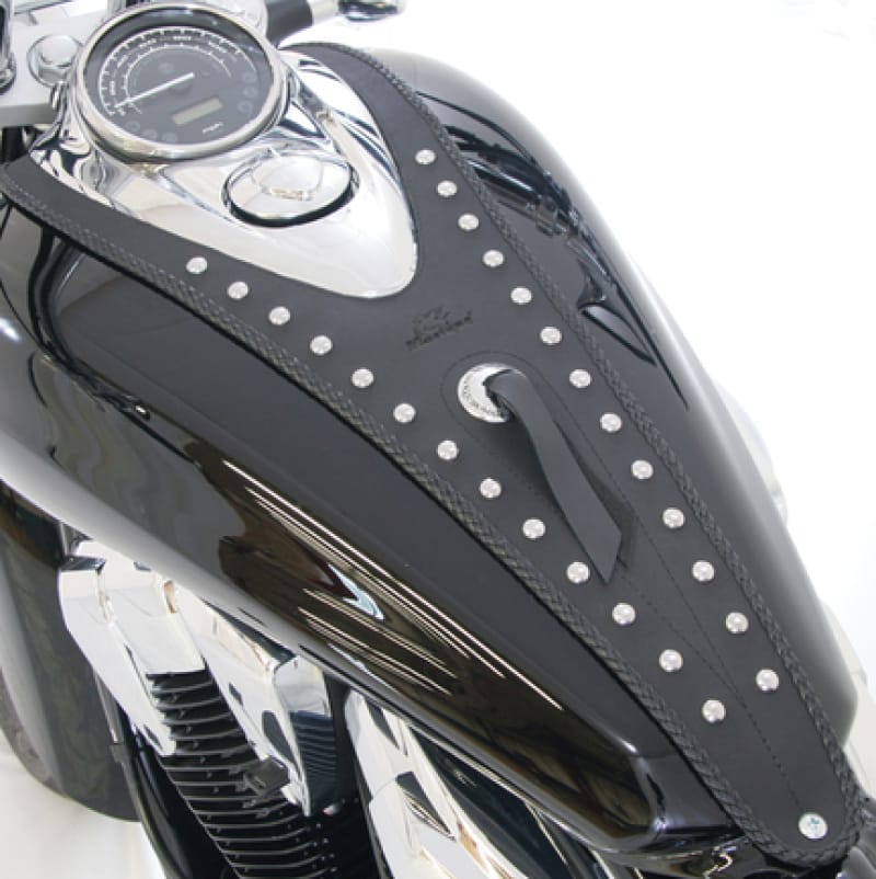 Mustang Motorcycle — Mustang 10-14 Honda VT1300C Sabre, 10-16 VT1300C Stateline Cruiser Tank Bib w/Studs - Black