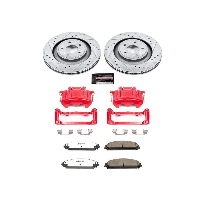 PowerStop — Z26 Street Performance Ceramic Brake Pad, Drilled Slotted Rotor, and Caliper Kit