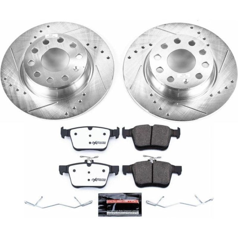 PowerStop — Z26 Street Performance Ceramic Brake Pad and Drilled & Slotted Rotor Kit