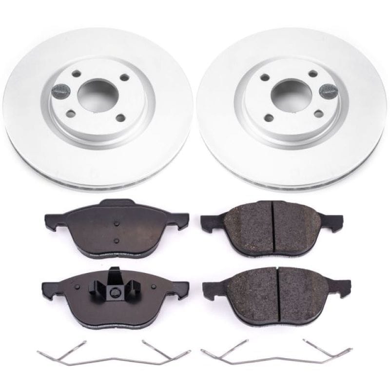 PowerStop — Genuine Geomet Coated Rotor and Low-Dust Ceramic Brake Pad Kit