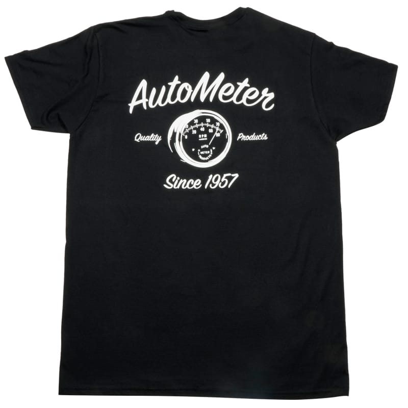 AutoMeter — T-SHIRT, ADULT LARGE, BLACK, 'VINTAGE'