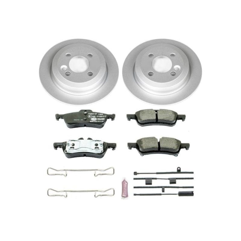 PowerStop — Genuine Geomet Coated Rotors, ECE-R90 Brake Pads + Hardware Kit