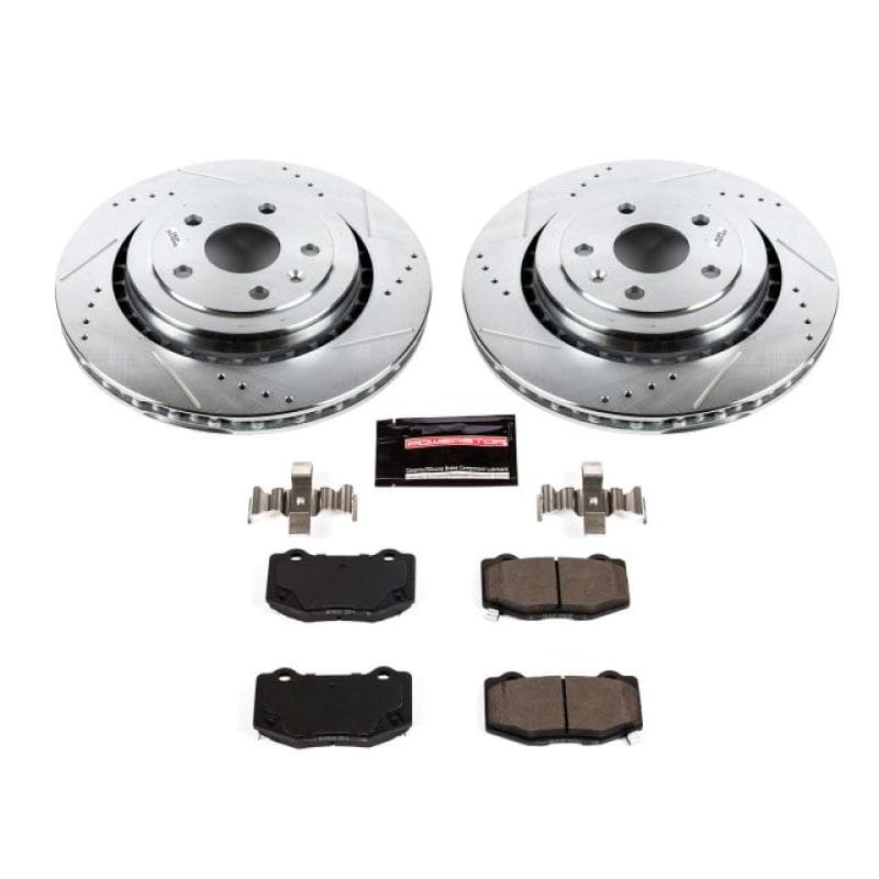 PowerStop — Z23 Daily Driver Carbon-Fiber Ceramic Brake Pad and Drilled & Slotted Rotor Kit