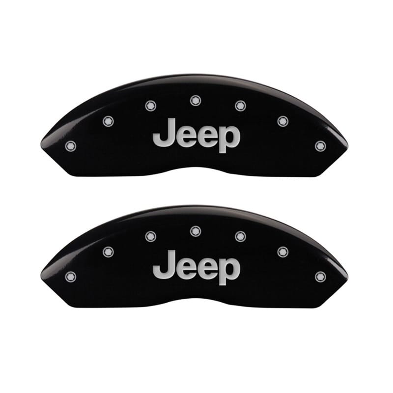 MGP — Set Of 2 Caliper Covers, Engraved Rear: JEEP Black Powder Coat Finish