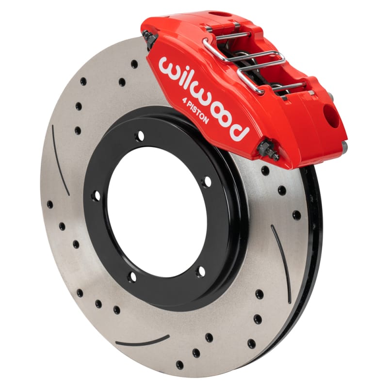 Wilwood — Wilwood 69-74 Porsche 911 Front Powerlite Brake Kit 3in MT Drilled & Slotted - Red