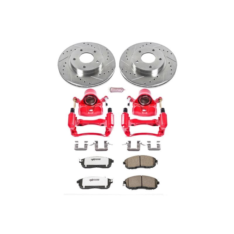 PowerStop — Z26 Street Performance Ceramic Brake Pad, Drilled Slotted Rotor, and Caliper Kit
