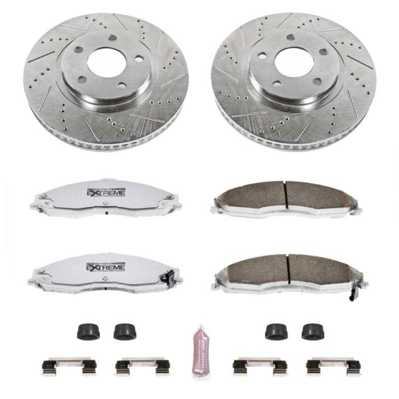 PowerStop — Z26 Street Performance Ceramic Brake Pad and Drilled & Slotted Rotor Kit
