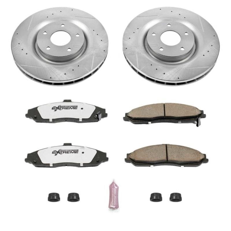 PowerStop — Z26 Street Performance Ceramic Brake Pad and Drilled & Slotted Rotor Kit