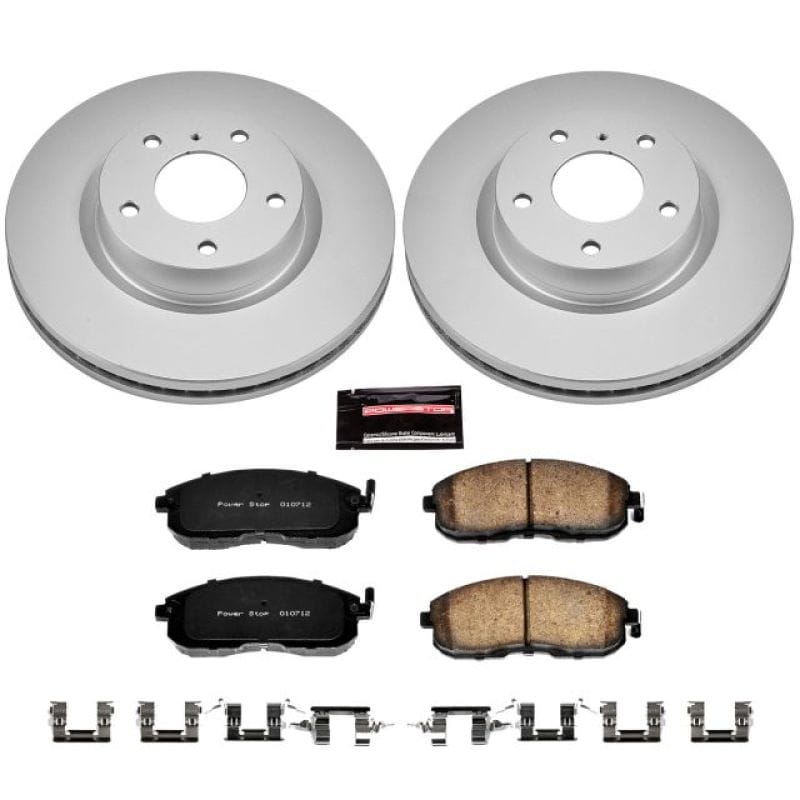 PowerStop — Genuine Geomet Coated Rotor and Low-Dust Ceramic Brake Pad Kit