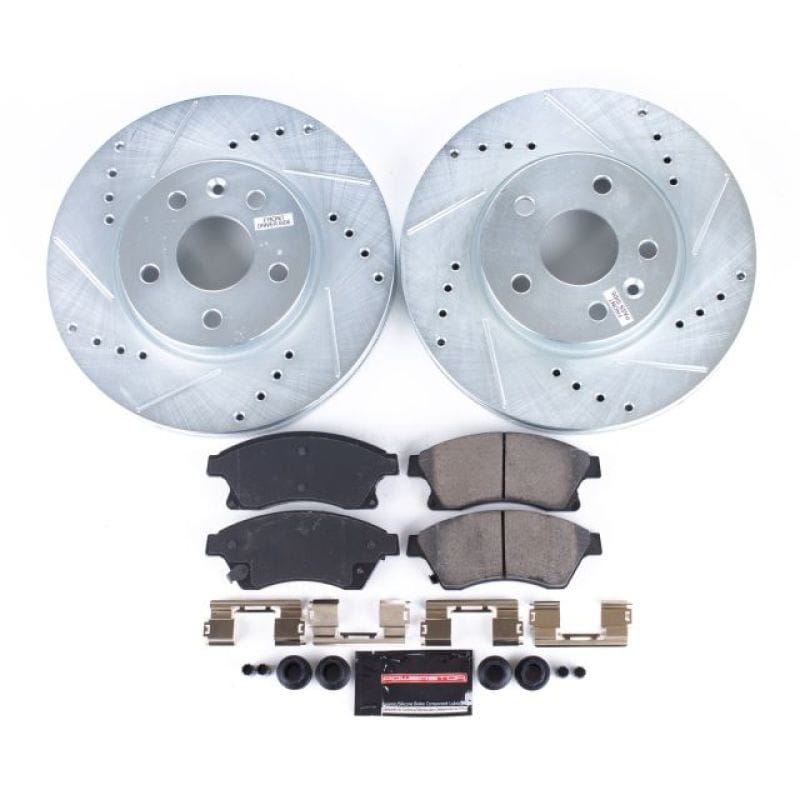 PowerStop — Z23 Daily Driver Carbon-Fiber Ceramic Brake Pad and Drilled & Slotted Rotor Kit