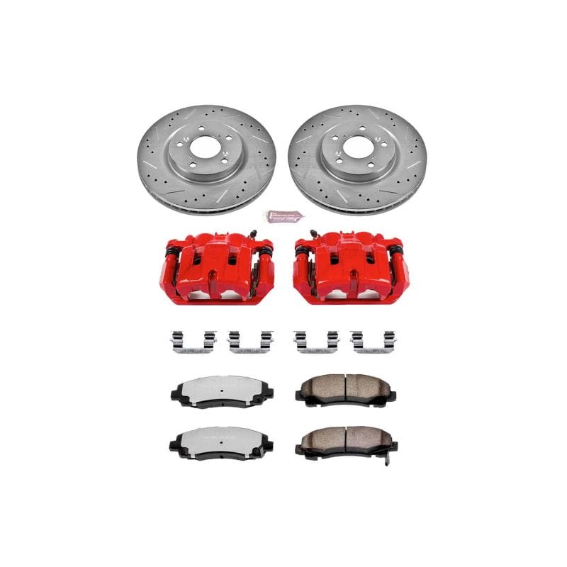 PowerStop — Z36 Truck and SUV Ceramic Brake Pad, Drilled & Slotted Rotor, and Caliper Kit