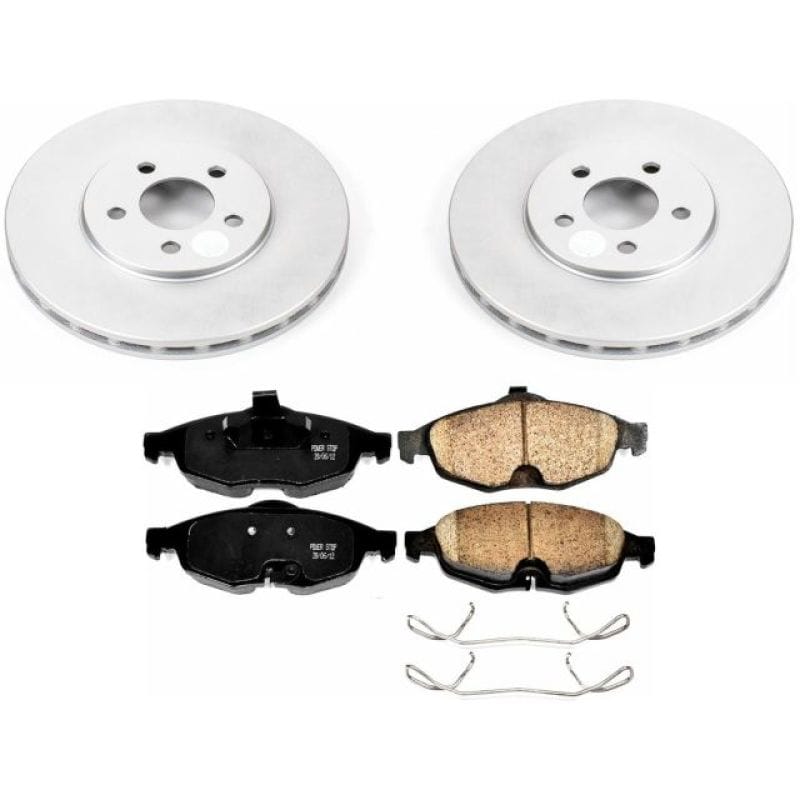 PowerStop — Genuine Geomet Coated Rotor and Low-Dust Ceramic Brake Pad Kit