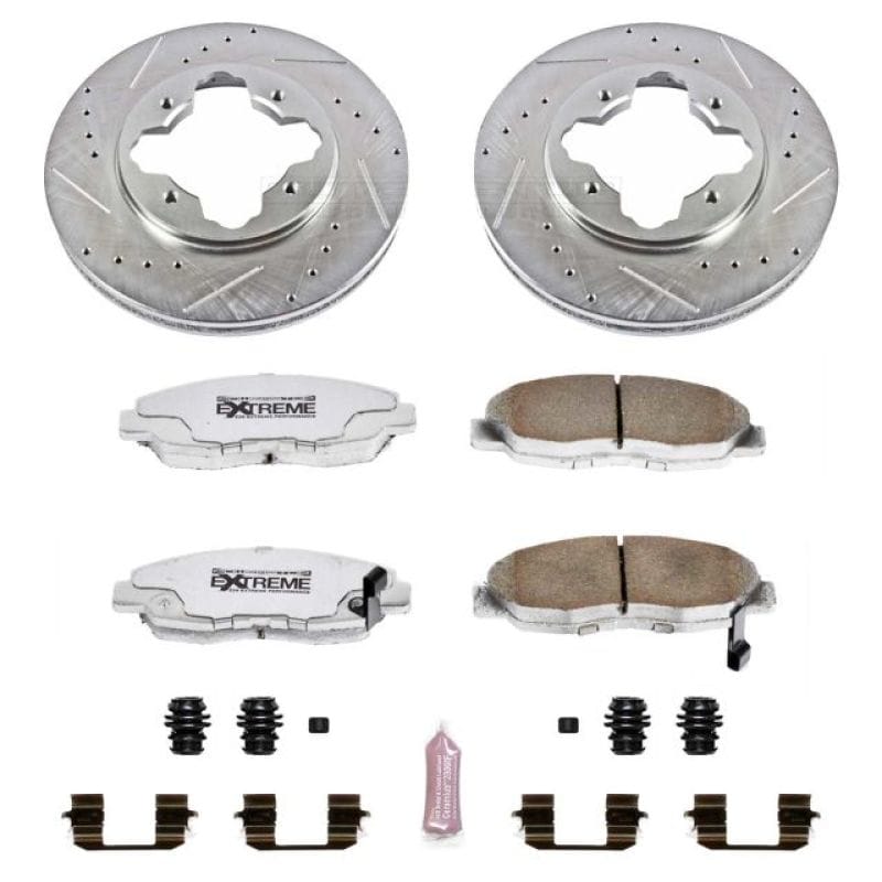 PowerStop — Z26 Street Performance Ceramic Brake Pad and Drilled & Slotted Rotor Kit