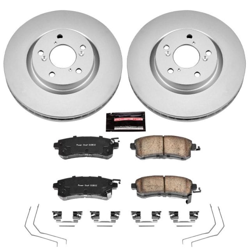 PowerStop — Genuine Geomet Coated Rotor and Low-Dust Ceramic Brake Pad Kit