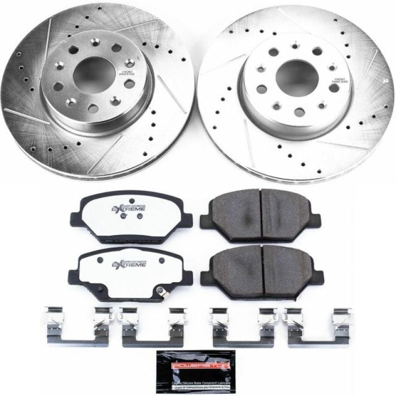PowerStop — Z26 Street Performance Ceramic Brake Pad and Drilled & Slotted Rotor Kit