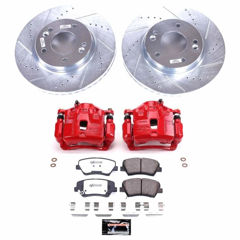 PowerStop — Z26 Street Performance Ceramic Brake Pad, Drilled Slotted Rotor, and Caliper Kit