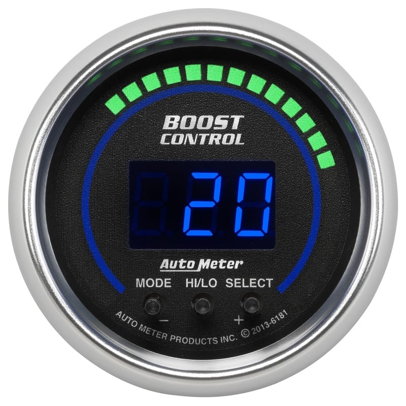 AutoMeter — GAUGE, BOOST CONTROLLER, 2 1/16", 30INHG-30PSI, INCL. SOLENOID, DIGITAL, COBALT