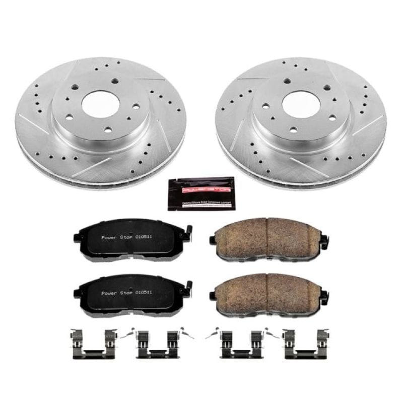 PowerStop — Z23 Daily Driver Carbon-Fiber Ceramic Brake Pad and Drilled & Slotted Rotor Kit