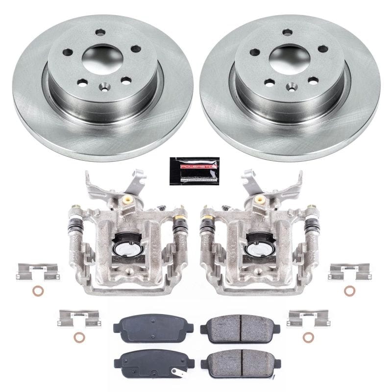 PowerStop — OE Stock Replacement Low-Dust Ceramic Brake Pad, Rotor and Caliper Kit