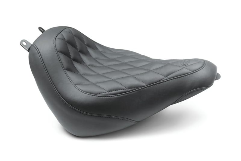 Mustang Motorcycle — Mustang 18-21 Harley Heritage Classic, Deluxe Wide Tripper Solo Seat Diamond Stitch - Black