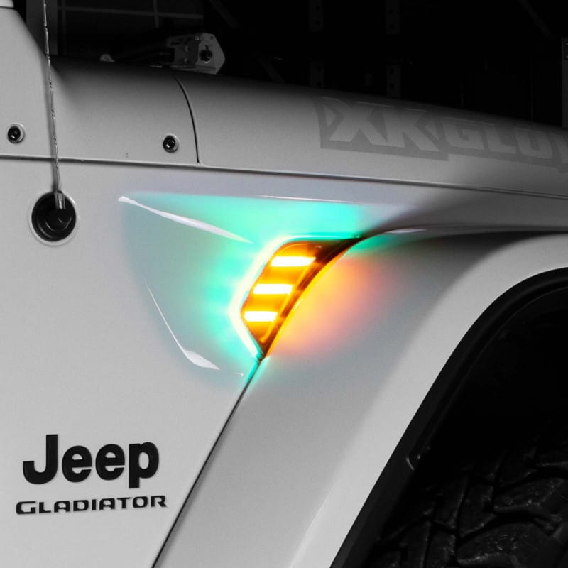 XKGLOW — XK Glow XKchrome JEEP Air Vent Light Light RGB + Amber Turn Signal & Running