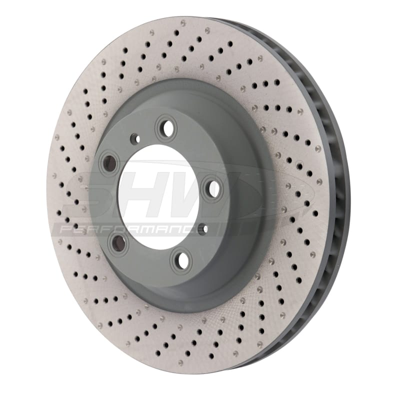 SHW Performance — SHW 15-16 Porsche 911 Carrera4 GTS 3.8L w/o Ceramic Brake Left Frt Drill-Dimp MB Rotor (99135140301)