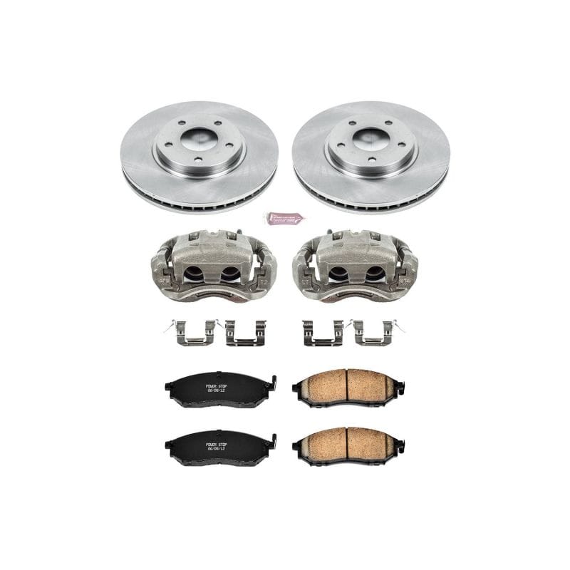 PowerStop — OE Stock Replacement Low-Dust Ceramic Brake Pad, Rotor and Caliper Kit
