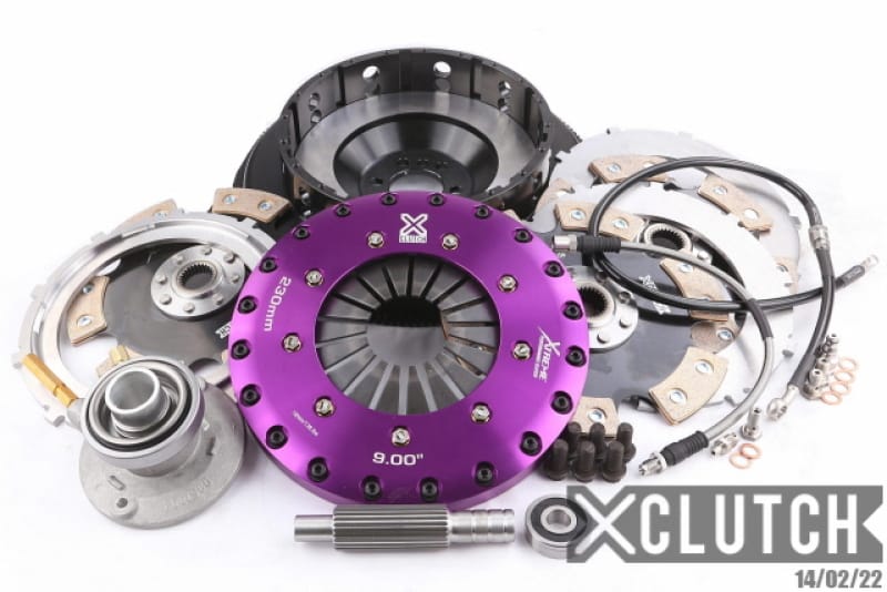 XCLUTCH — Clutch Kit Inc Chromoly Flywheel + HRB; 9" Triple Solid Ceramic Clutch Discs