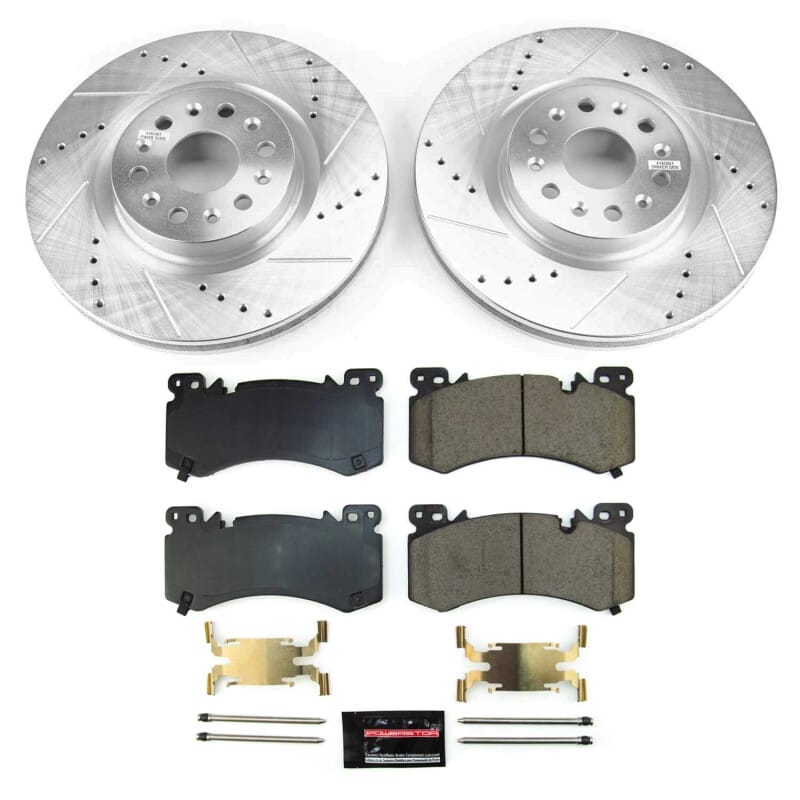 PowerStop — Z36 Truck and SUV Carbon-Fiber Ceramic Brake Pad and Drilled & Slotted Rotor Kit